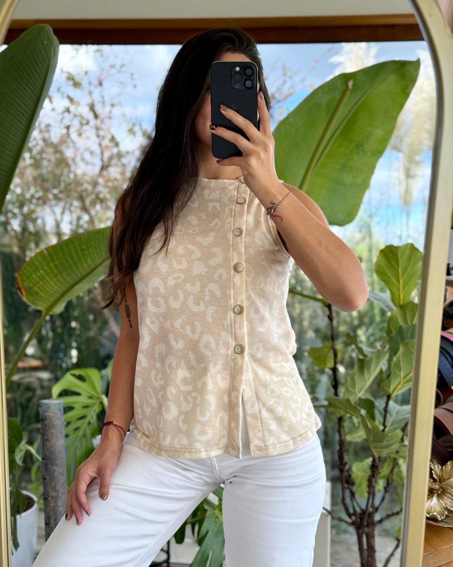 Polera Botones Print