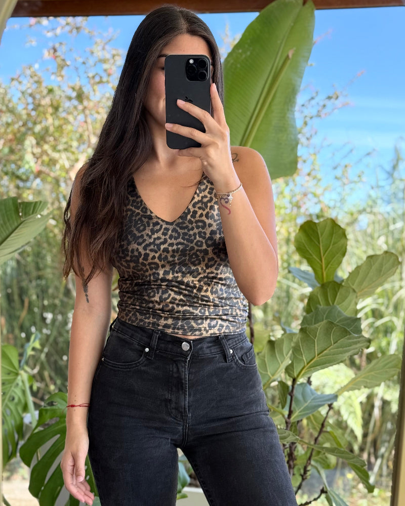 Top Valerie Print Metalizado