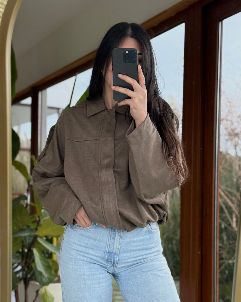 Chaqueta Bomber Gamuza