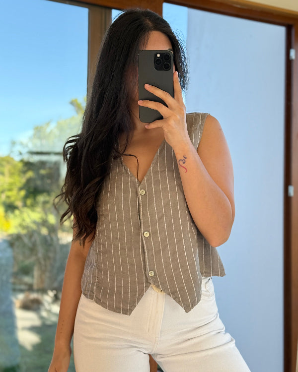 Vest Líneas Lino