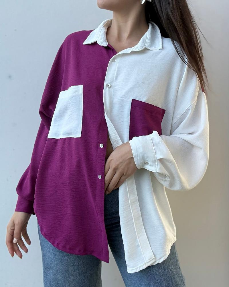 Blusa Bianca Bicolor
