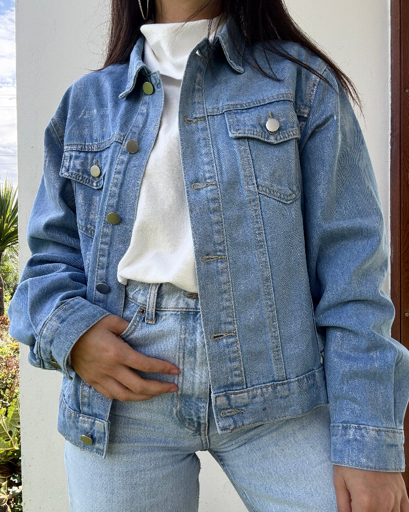 Chaqueta Denim Metalizada