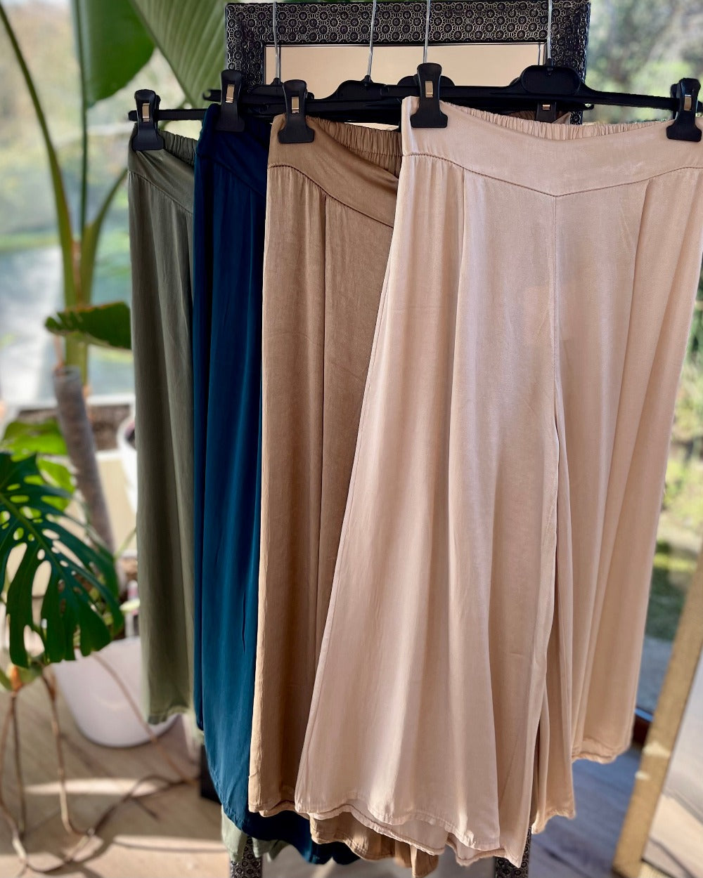 Palazzo Crop Satin