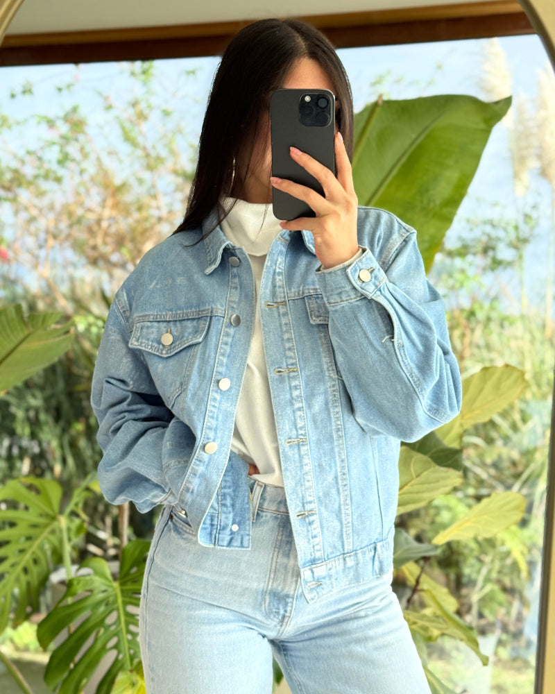 Chaqueta Denim Metalizada