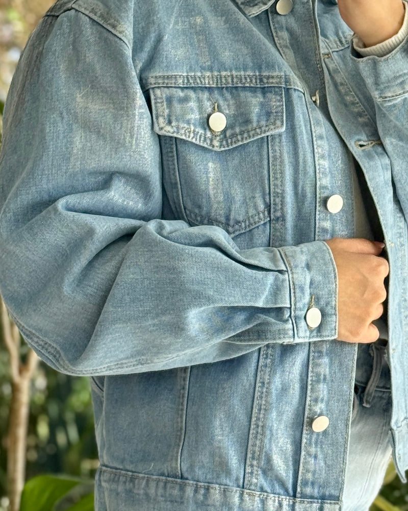 Chaqueta Denim Metalizada
