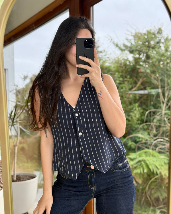 Vest Líneas Lino
