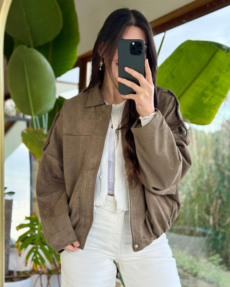 Chaqueta Bomber Gamuza