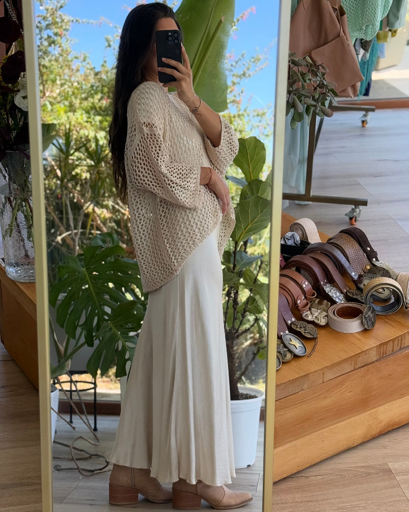 Falda Midi Satín