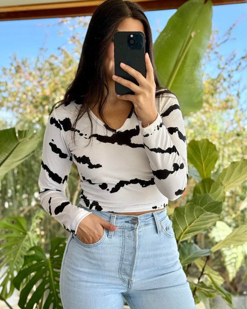 Top Lycra Manga Larga